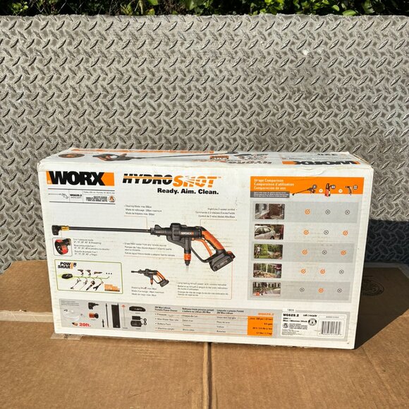 WORX WG629.2 20V Cordless Hydroshot Portable Power Cleaner W/ BATTERY & CHARGER - Picture 14 of 15
